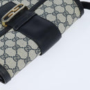 GUCCI GG Supreme Shoulder Bag PVC Navy Gold Auth 150027-6