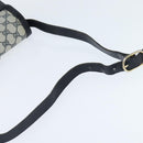 GUCCI GG Supreme Shoulder Bag PVC Navy Gold Auth 150027-7