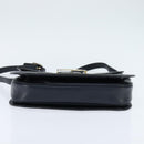 GUCCI GG Supreme Shoulder Bag PVC Navy Gold Auth 150027-5