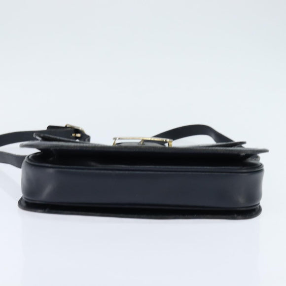 GUCCI GG Supreme Shoulder Bag PVC Navy Gold Auth 150027