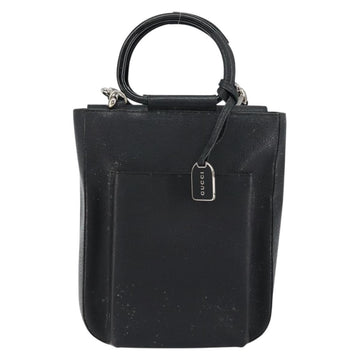 GUCCI Horsebit Hand Bag Leather 2way Black 002 1118 0463 Auth 150030 - 0