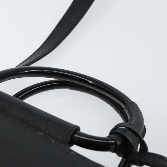 GUCCI Horsebit Hand Bag Leather 2way Black 002 1118 0463 Auth 150030