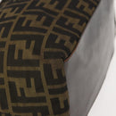 FENDI Zucca Canvas Tote Bag Black Brown Auth 150031-14