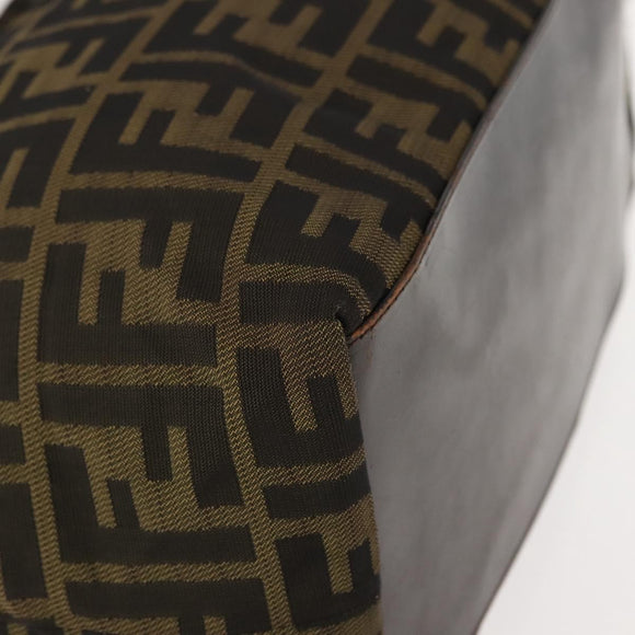 FENDI Zucca Canvas Tote Bag Black Brown Auth 150031