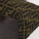 FENDI Zucca Canvas Tote Bag Black Brown Auth 150031-15