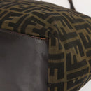 FENDI Zucca Canvas Tote Bag Black Brown Auth 150031-10