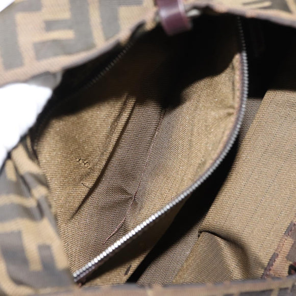 FENDI Zucca Canvas Tote Bag Black Brown Auth 150031