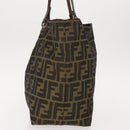 FENDI Zucca Canvas Tote Bag Black Brown Auth 150031-3