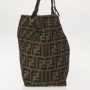 FENDI Zucca Canvas Tote Bag Black Brown Auth 150031-4