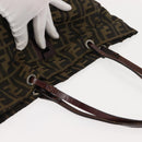 FENDI Zucca Canvas Tote Bag Black Brown Auth 150031-6
