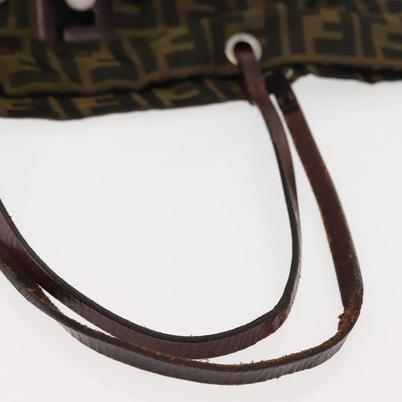 FENDI Zucca Canvas Tote Bag Black Brown Auth 150031