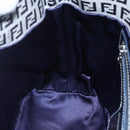 FENDI Zucchino Canvas Shoulder Bag Navy Silver Auth 150032-20
