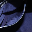 FENDI Zucchino Canvas Shoulder Bag Navy Silver Auth 150032-21