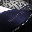 FENDI Zucchino Canvas Shoulder Bag Navy Silver Auth 150032-12