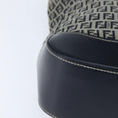 FENDI Zucchino Canvas Tote Bag Navy Silver Auth 150033-14