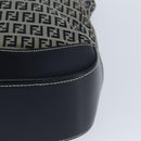 FENDI Zucchino Canvas Tote Bag Navy Silver Auth 150033-15