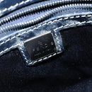 FENDI Zucchino Canvas Tote Bag Navy Silver Auth 150033-10