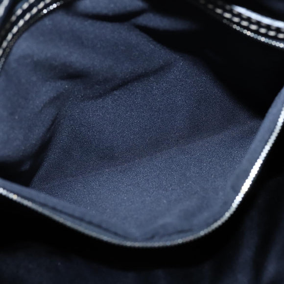 FENDI Zucchino Canvas Tote Bag Navy Silver Auth 150033