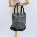 FENDI Zucchino Canvas Tote Bag Navy Silver Auth 150033-20
