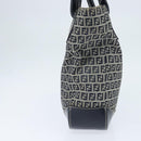 FENDI Zucchino Canvas Tote Bag Navy Silver Auth 150033-3