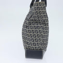 FENDI Zucchino Canvas Tote Bag Navy Silver Auth 150033-4