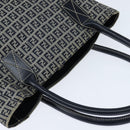 FENDI Zucchino Canvas Tote Bag Navy Silver Auth 150033-6