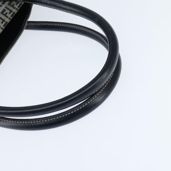 FENDI Zucchino Canvas Tote Bag Navy Silver Auth 150033