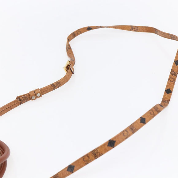 MCM Logogram Vicetos Mini Boston Bag PVC Leather 2way Brown Gold Auth 150034