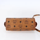 MCM Logogram Vicetos Mini Boston Bag PVC Leather 2way Brown Gold Auth 150034-5