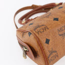 MCM Logogram Vicetos Mini Boston Bag PVC Leather 2way Brown Gold Auth 150034-15