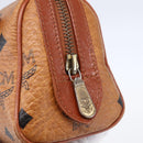 MCM Logogram Vicetos Mini Boston Bag PVC Leather 2way Brown Gold Auth 150034-18