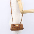 MCM Logogram Vicetos Mini Boston Bag PVC Leather 2way Brown Gold Auth 150034-21