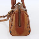 MCM Logogram Vicetos Mini Boston Bag PVC Leather 2way Brown Gold Auth 150034-4