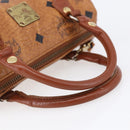 MCM Logogram Vicetos Mini Boston Bag PVC Leather 2way Brown Gold Auth 150034-7