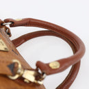 MCM Logogram Vicetos Mini Boston Bag PVC Leather 2way Brown Gold Auth 150034-8