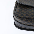 CELINE Macadam Canvas Shoulder Bag PVC Leather Black Gold Auth 150035-14