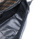 CELINE Macadam Canvas Shoulder Bag PVC Leather Black Gold Auth 150035-19