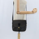 CELINE Macadam Canvas Shoulder Bag PVC Leather Black Gold Auth 150035-23