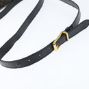 CELINE Macadam Canvas Shoulder Bag PVC Leather Black Gold Auth 150035-7