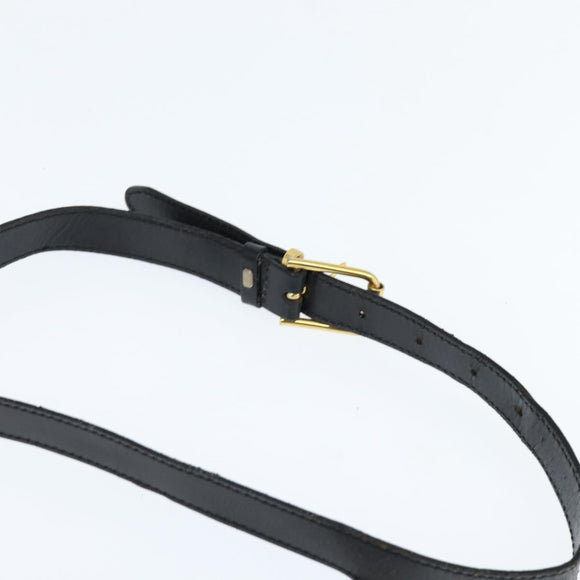 CELINE Macadam Canvas Shoulder Bag PVC Leather Black Gold Auth 150035