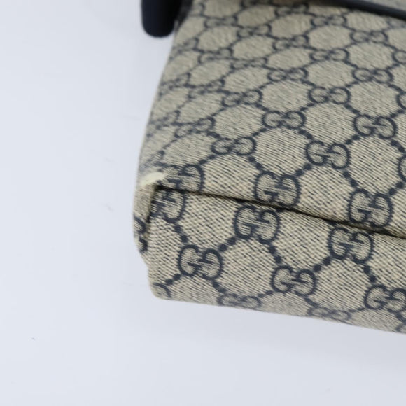 GUCCI GG Supreme Shoulder Bag PVC Navy Silver 223666 Auth 150039