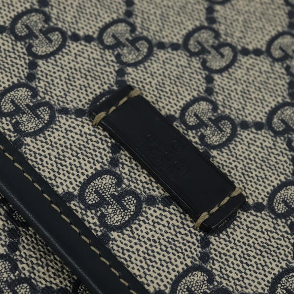 GUCCI GG Supreme Shoulder Bag PVC Navy Silver 223666 Auth 150039