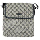 GUCCI GG Supreme Shoulder Bag PVC Navy Silver 223666 Auth 150039-13