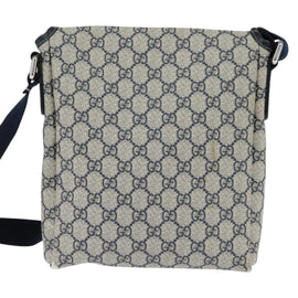 GUCCI GG Supreme Shoulder Bag PVC Navy Silver 223666 Auth 150039 - 0