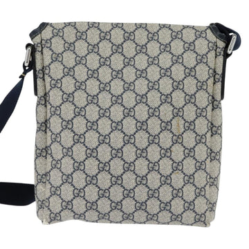 GUCCI GG Supreme Shoulder Bag PVC Navy Silver 223666 Auth 150039 - 0