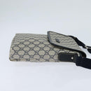 GUCCI GG Supreme Shoulder Bag PVC Navy Silver 223666 Auth 150039-4