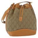GUCCI GG Canvas Shoulder Bag Beige Gold Auth 150040-1