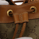 GUCCI GG Canvas Shoulder Bag Beige Gold Auth 150040-17
