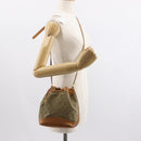 GUCCI GG Canvas Shoulder Bag Beige Gold Auth 150040-22