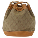 GUCCI GG Canvas Shoulder Bag Beige Gold Auth 150040-2